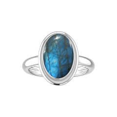 Natural Labradorite Ring 925 Sterling Silver Ring Handmade Silver Jewelry Set of 6 - (Box 3)