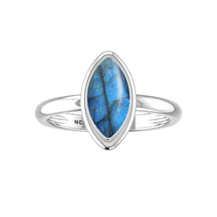 Natural Labradorite Ring 925 Sterling Silver Ring Handmade Silver Jewelry Set of 6 - (Box 3)