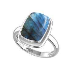 Natural Labradorite Ring 925 Sterling Silver Ring Handmade Silver Jewelry Set of 6 - (Box 3)