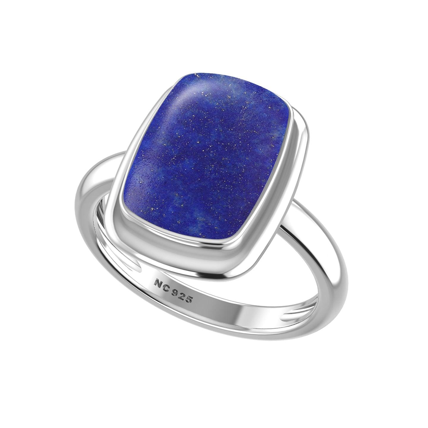 Natural Lapis Lazuli Ring 925 Sterling Silver Ring Handmade Silver Jewelry Pack of 6 - (Box 3)