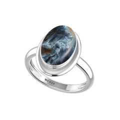 Natural Pietersite Rings for Women in Sterling Silver (Pack of 6, Bezel-Set)