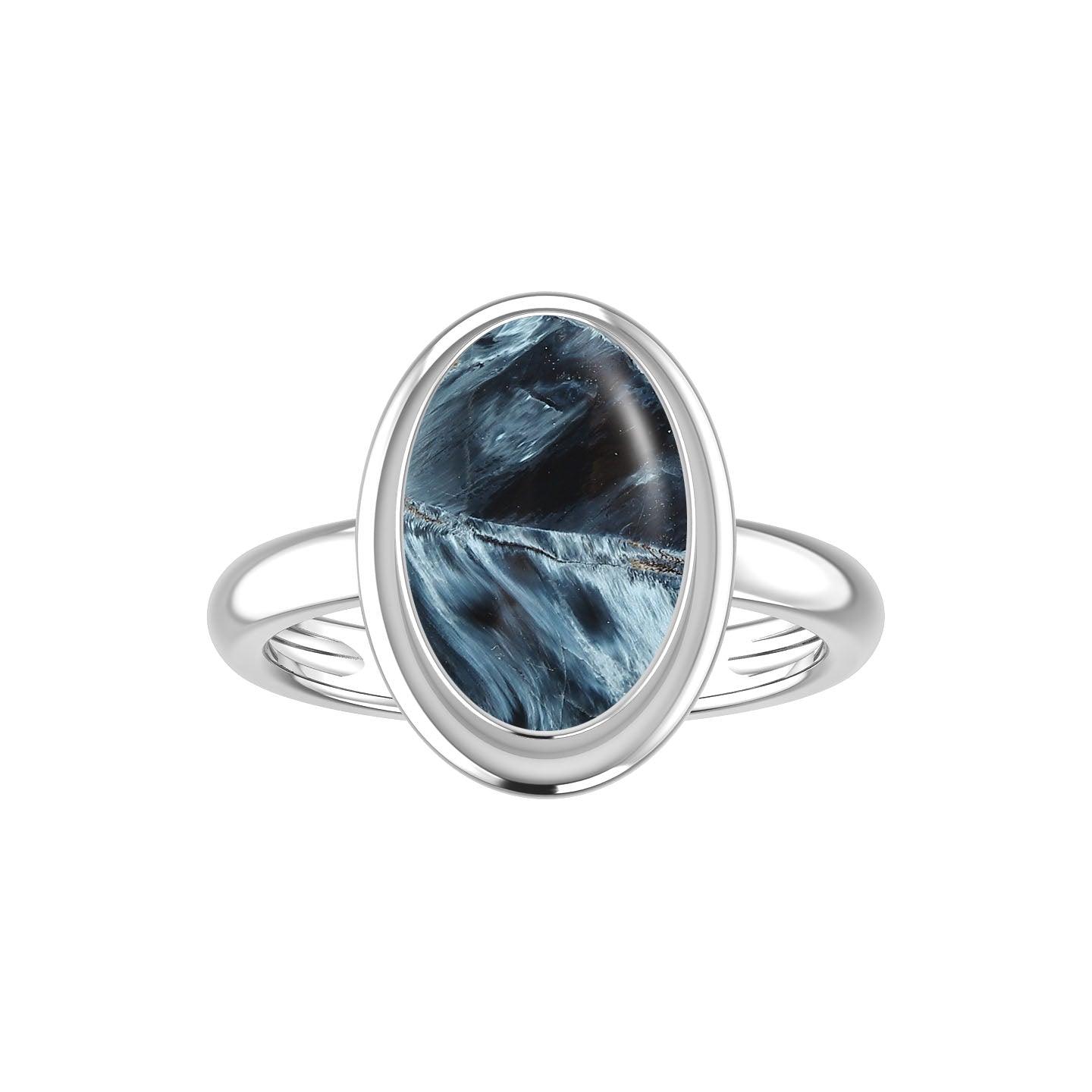 Natural Pietersite Rings for Women in Sterling Silver (Pack of 6, Bezel-Set)