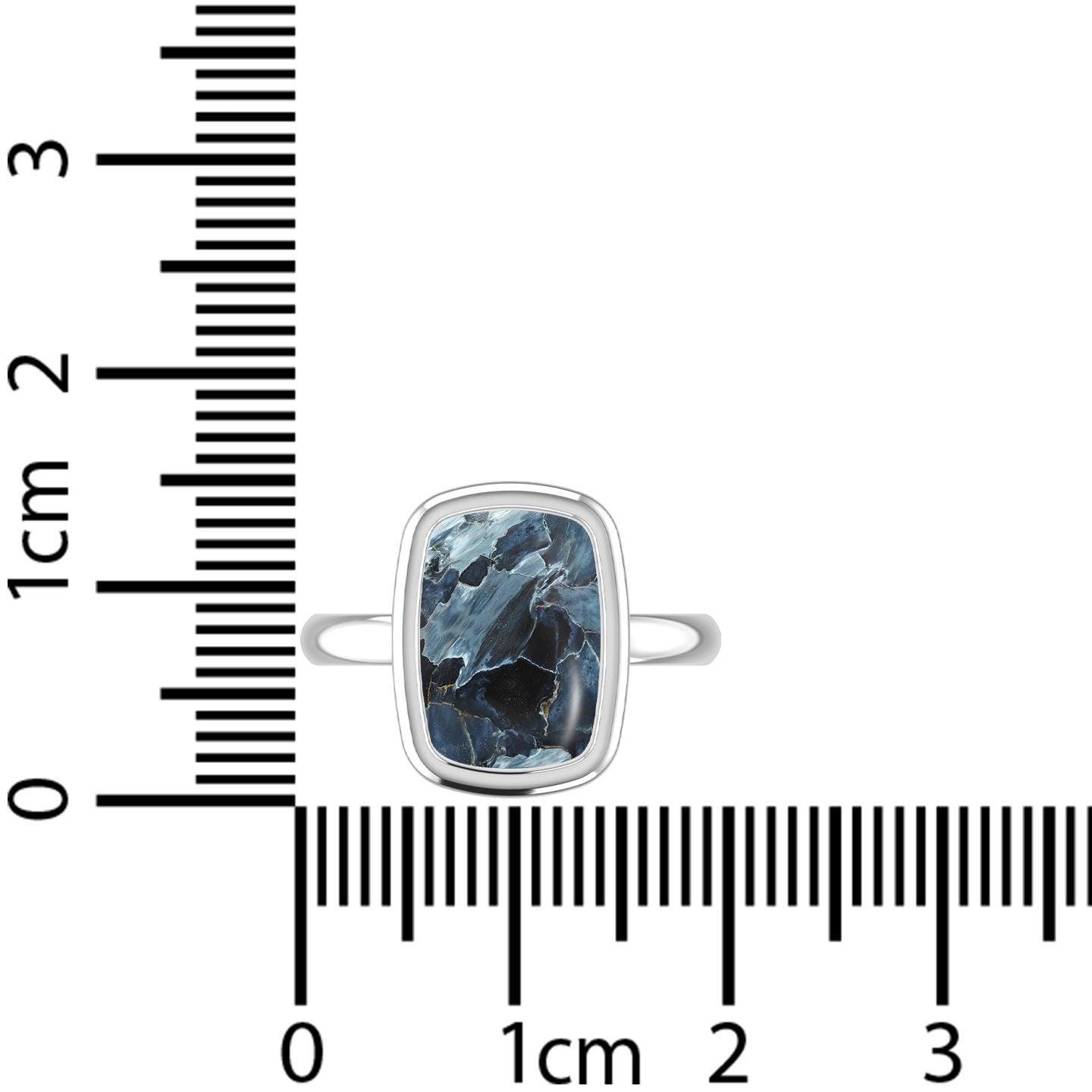 Natural Pietersite Rings for Women in Sterling Silver (Pack of 6, Bezel-Set)