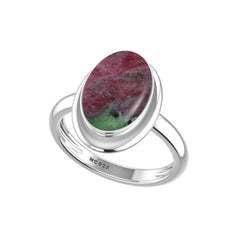 Natural Ruby Zoisite Rings for Women in Sterling Silver (Pack of 6, Bezel-Set)