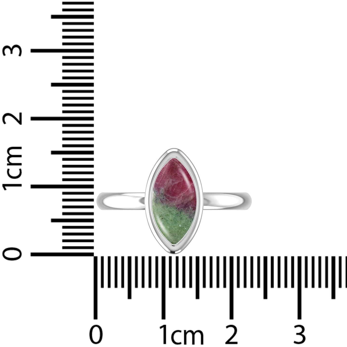 Natural Ruby Zoisite Rings for Women in Sterling Silver (Pack of 6, Bezel-Set)