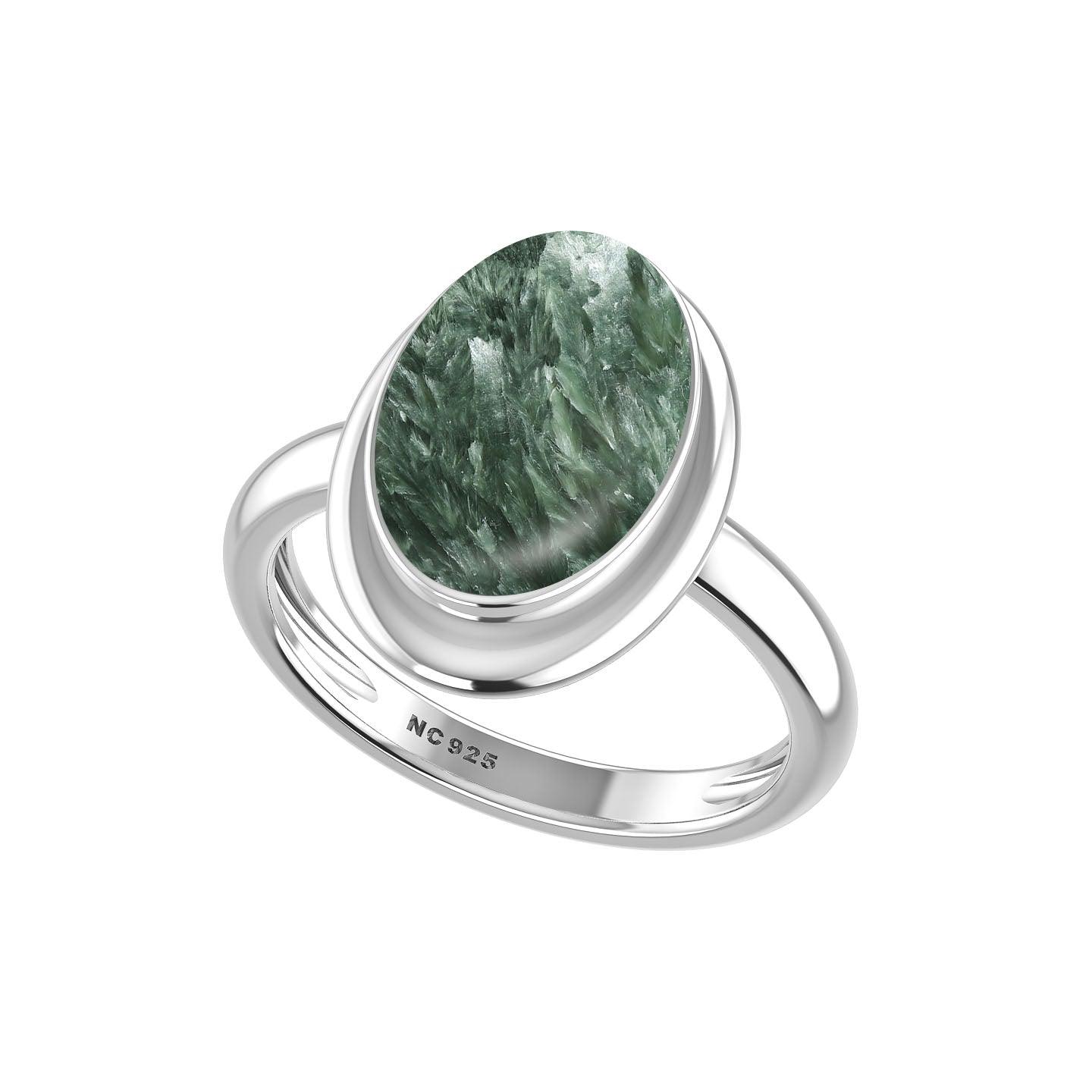 Natural Seraphinite Ring 925 Sterling Silver Ring Handmade Silver Ring Jewelry Pack of 6 - (Box 3)