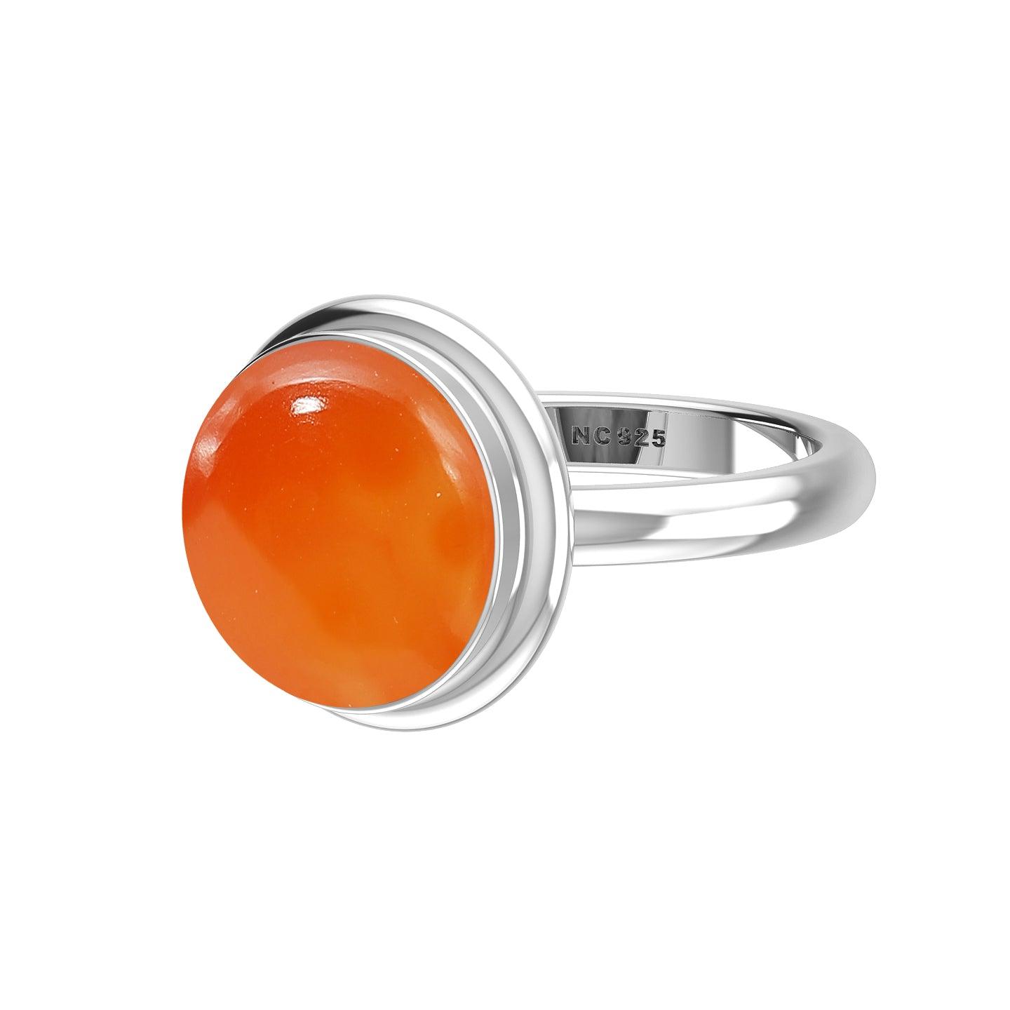 925 Sterling Silver Natural Carnelian Ring Bezel Set Handmade Jewelry Pack of 6 - (Box 4)
