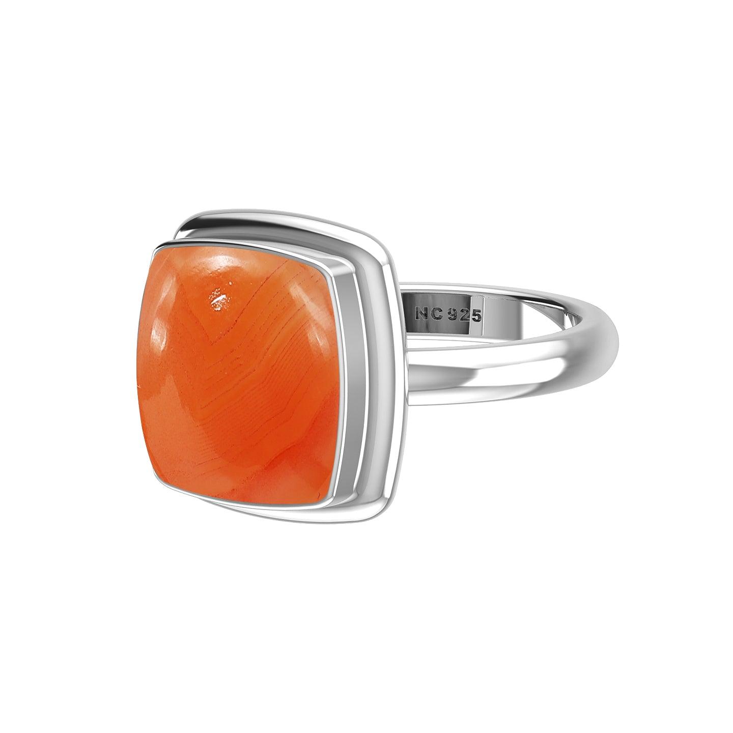 925 Sterling Silver Natural Carnelian Ring Bezel Set Handmade Jewelry Pack of 6 - (Box 4)