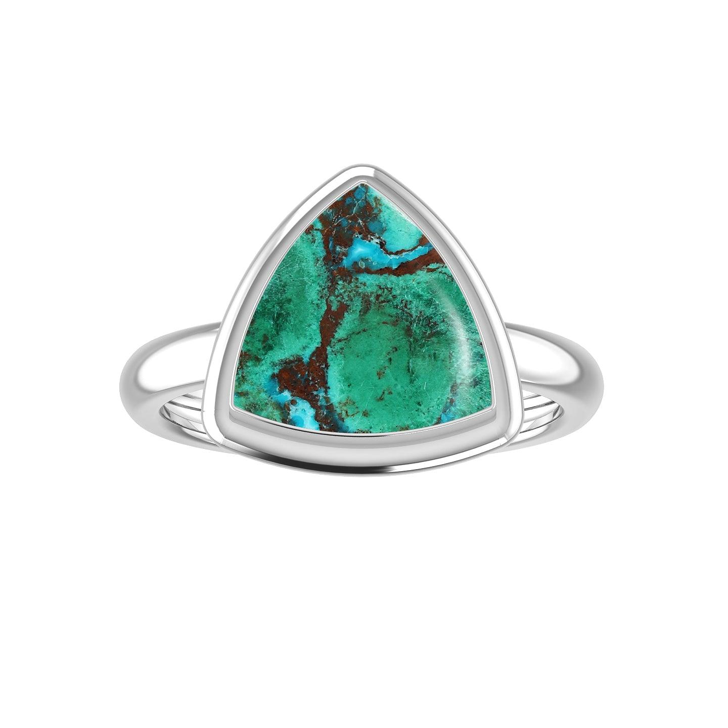 Natural Chrysocolla Ring 925 Sterling Silver Bezel Set Handmade Jewelry Pack of 6 - (Box 4)