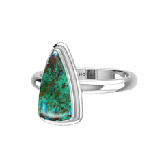Natural Chrysocolla Ring 925 Sterling Silver Bezel Set Handmade Jewelry Pack of 6 - (Box 4)