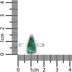 Natural Chrysocolla Ring 925 Sterling Silver Bezel Set Handmade Jewelry Pack of 6 - (Box 4)