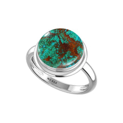 Natural Chrysocolla Ring 925 Sterling Silver Bezel Set Handmade Jewelry Pack of 6 - (Box 4)
