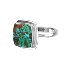 Natural Chrysocolla Ring 925 Sterling Silver Bezel Set Handmade Jewelry Pack of 6 - (Box 4)