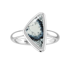 Natural Dendritic Opal Rings for Women in Sterling Silver (Pack of 6, Bezel-Set)