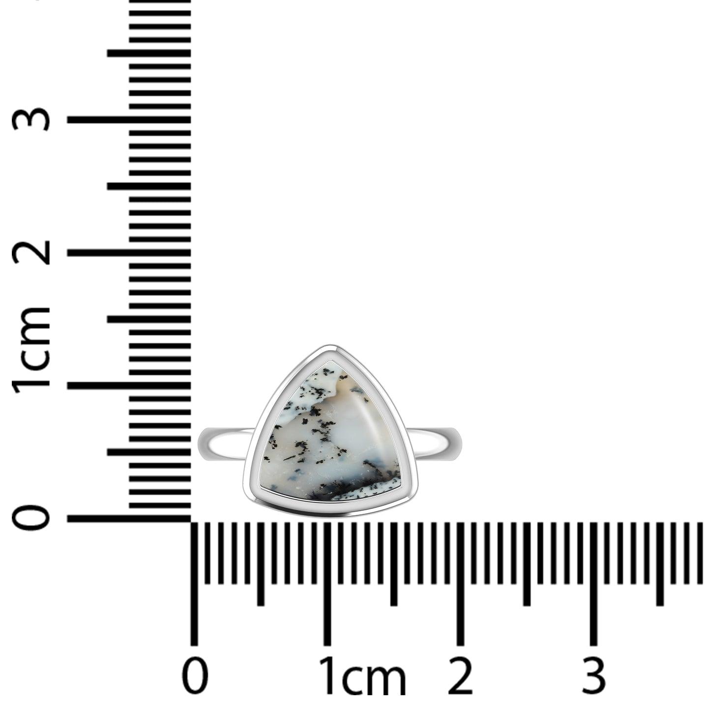 Natural Dendritic Opal Rings for Women in Sterling Silver (Pack of 6, Bezel-Set)