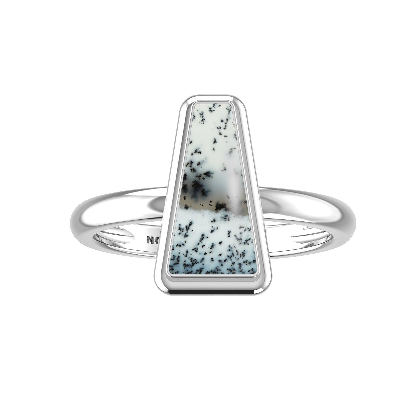 Natural Dendritic Opal Rings for Women in Sterling Silver (Pack of 6, Bezel-Set)