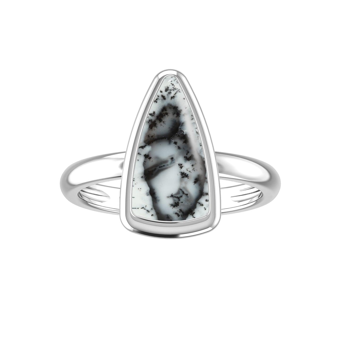 Natural Dendrite Opal Ring 925 Sterling Silver Bezel Set Handmade Jewelry Pack of 6 - (Box 4) - Natural Creations | Dainty | Hand Crafted | Sterling Silver Jewelry