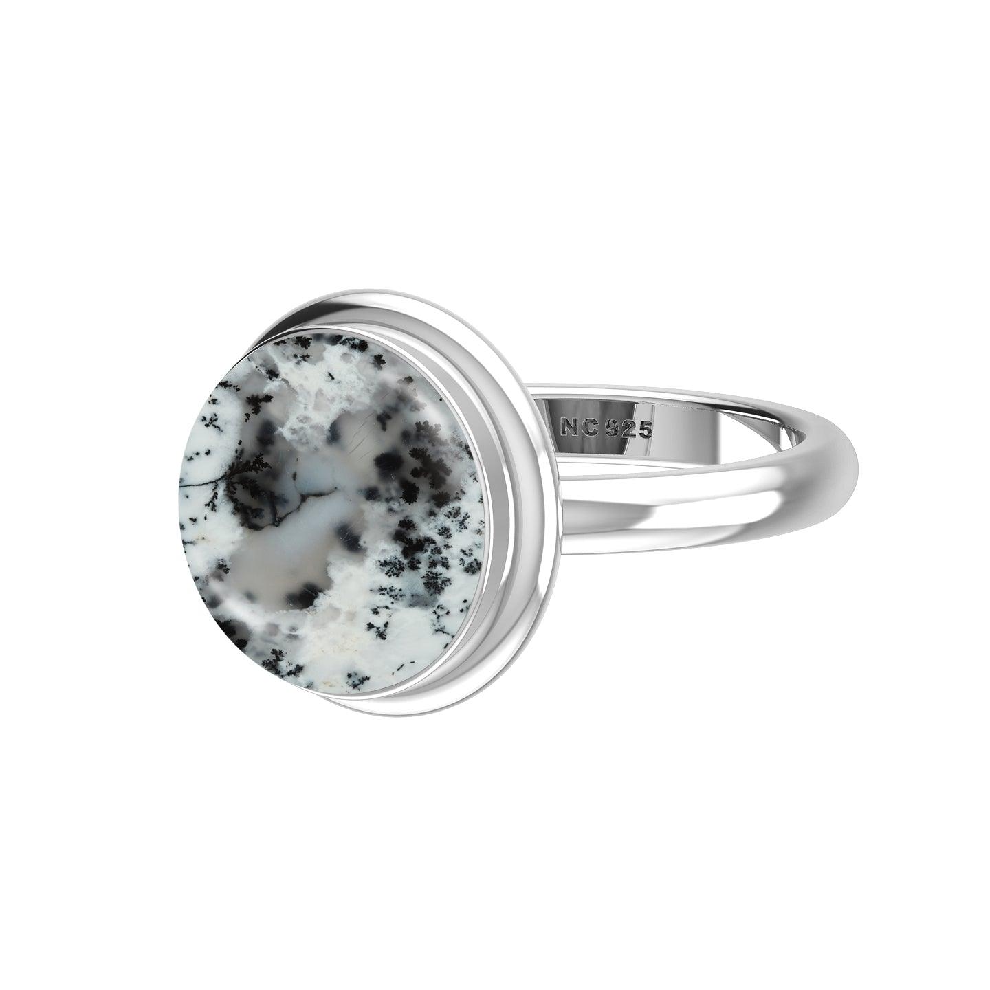 Natural Dendrite Opal Ring 925 Sterling Silver Bezel Set Handmade Jewelry Pack of 6 - (Box 4) - Natural Creations | Dainty | Hand Crafted | Sterling Silver Jewelry