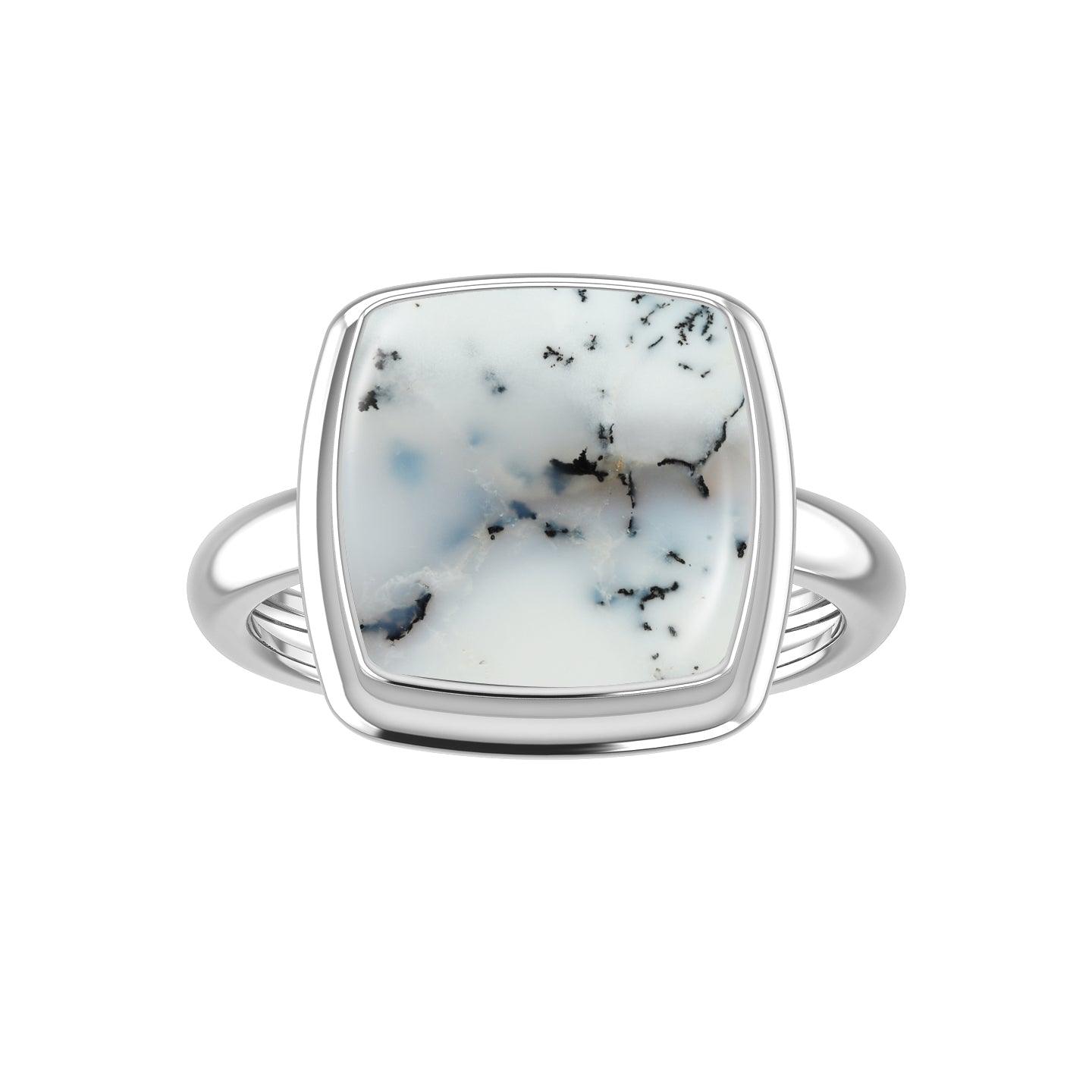 Natural Dendrite Opal Ring 925 Sterling Silver Bezel Set Handmade Jewelry Pack of 6 - (Box 4) - Natural Creations | Dainty | Hand Crafted | Sterling Silver Jewelry