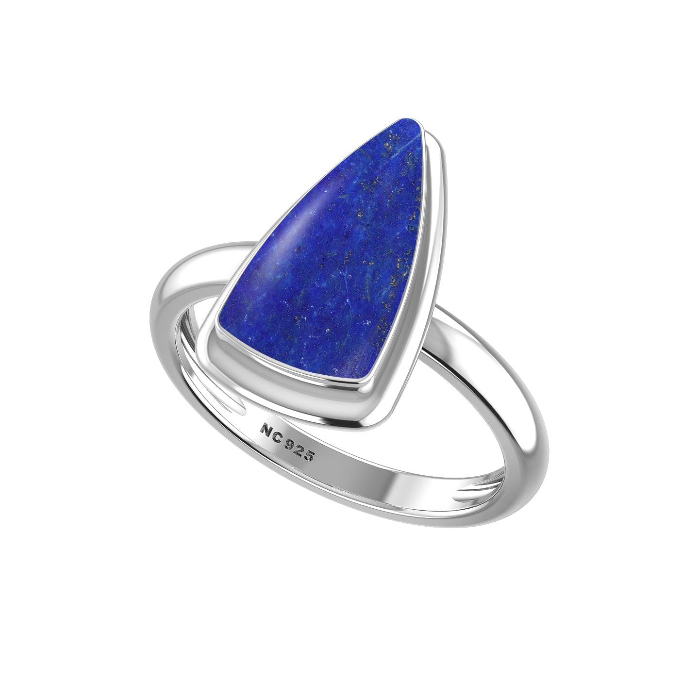 Natural Lapis Lazuli Ring 925 Sterling Silver Bezel Set Handmade Jewelry Pack of 6 - (Box 4)