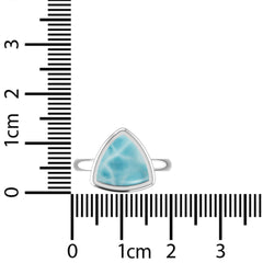 Natural Larimar Ring 925 Sterling Silver Bezel Set Handmade Jewelry Pack of 6 - (Box 4)