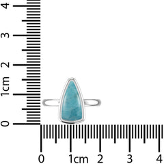 Natural Larimar Ring 925 Sterling Silver Bezel Set Handmade Jewelry Pack of 6 - (Box 4)