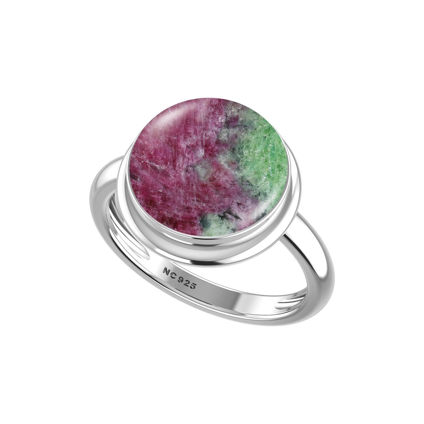 Natural Ruby Zoisite Ring 925 Sterling Silver Bezel Set Handmade Jewelry Pack of 6 - (Box 4)