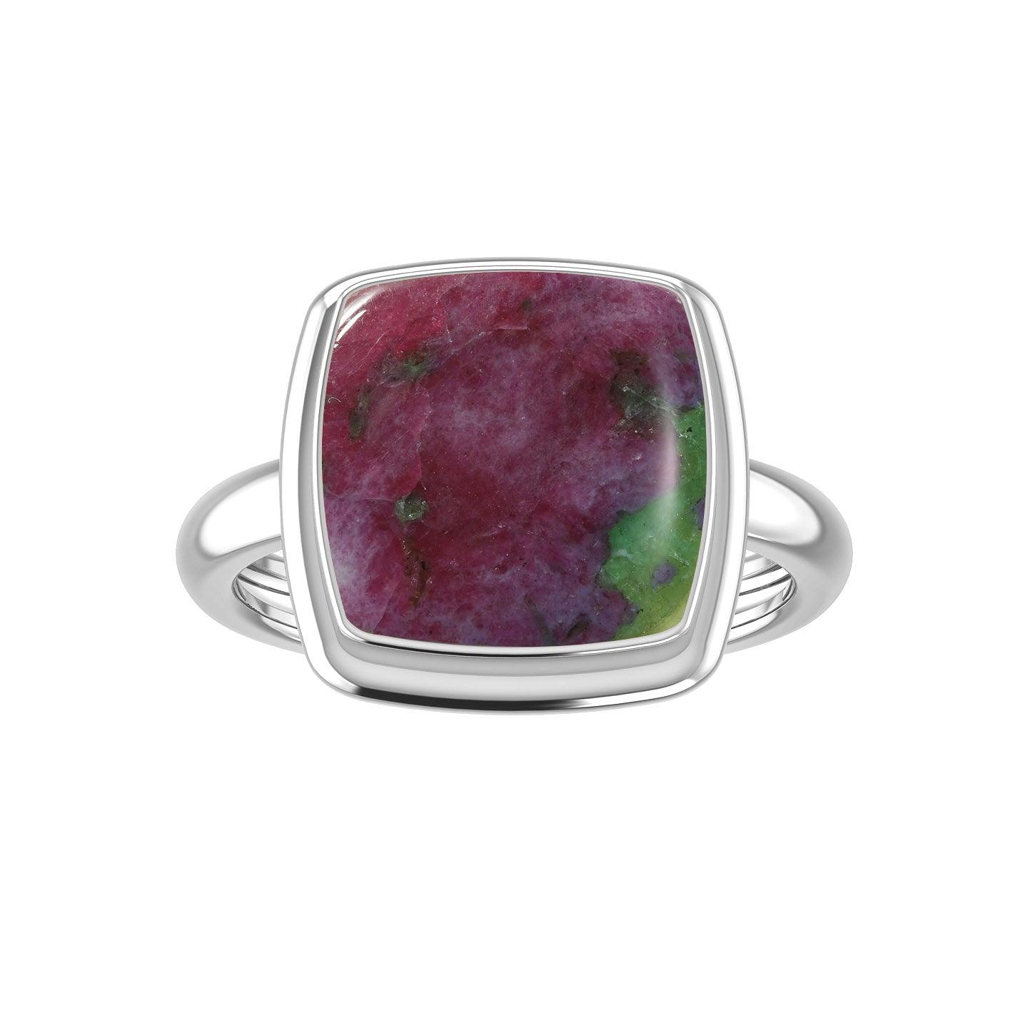 Natural Ruby Zoisite Ring 925 Sterling Silver Bezel Set Handmade Jewelry Pack of 6 - (Box 4)