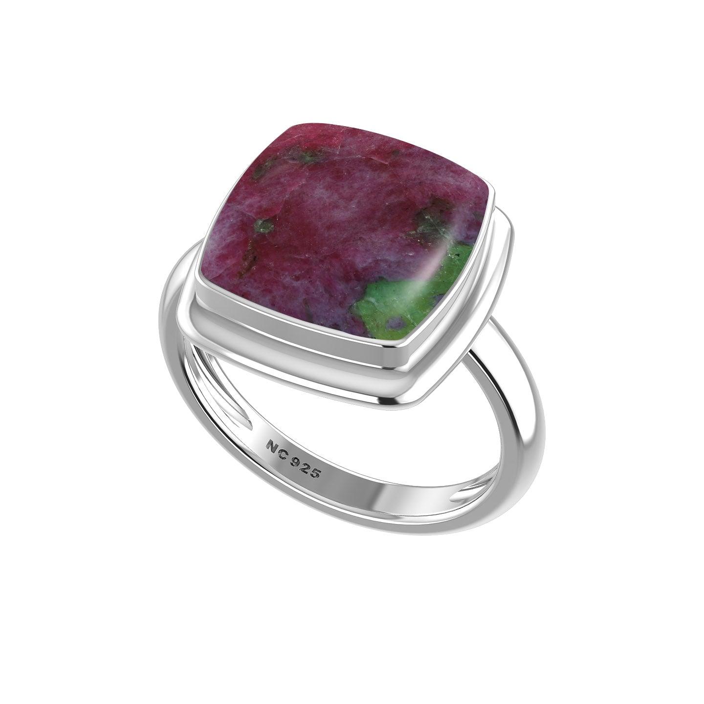 Natural Ruby Zoisite Ring 925 Sterling Silver Bezel Set Handmade Jewelry Pack of 6 - (Box 4)