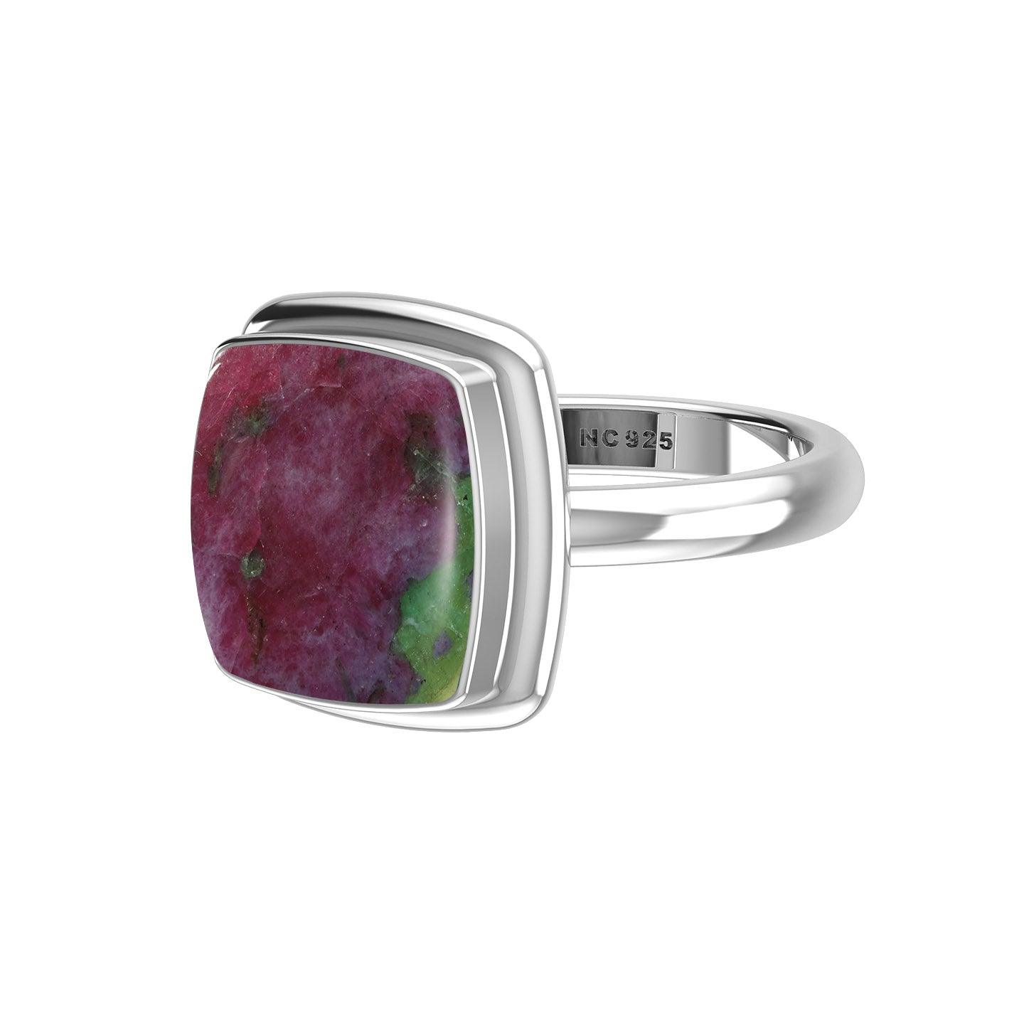 Natural Ruby Zoisite Ring 925 Sterling Silver Bezel Set Handmade Jewelry Pack of 6 - (Box 4)