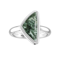 Natural Seraphinite Ring 925 Sterling Silver Bezel Set Handmade Jewelry Pack of 6 - (Box 4)