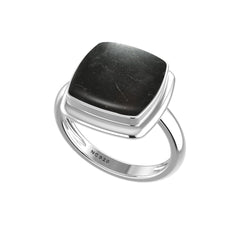 Natural Shungite Ring 925 Sterling Silver Bezel Set Handmade Jewelry Pack of 6 - (Box 4)
