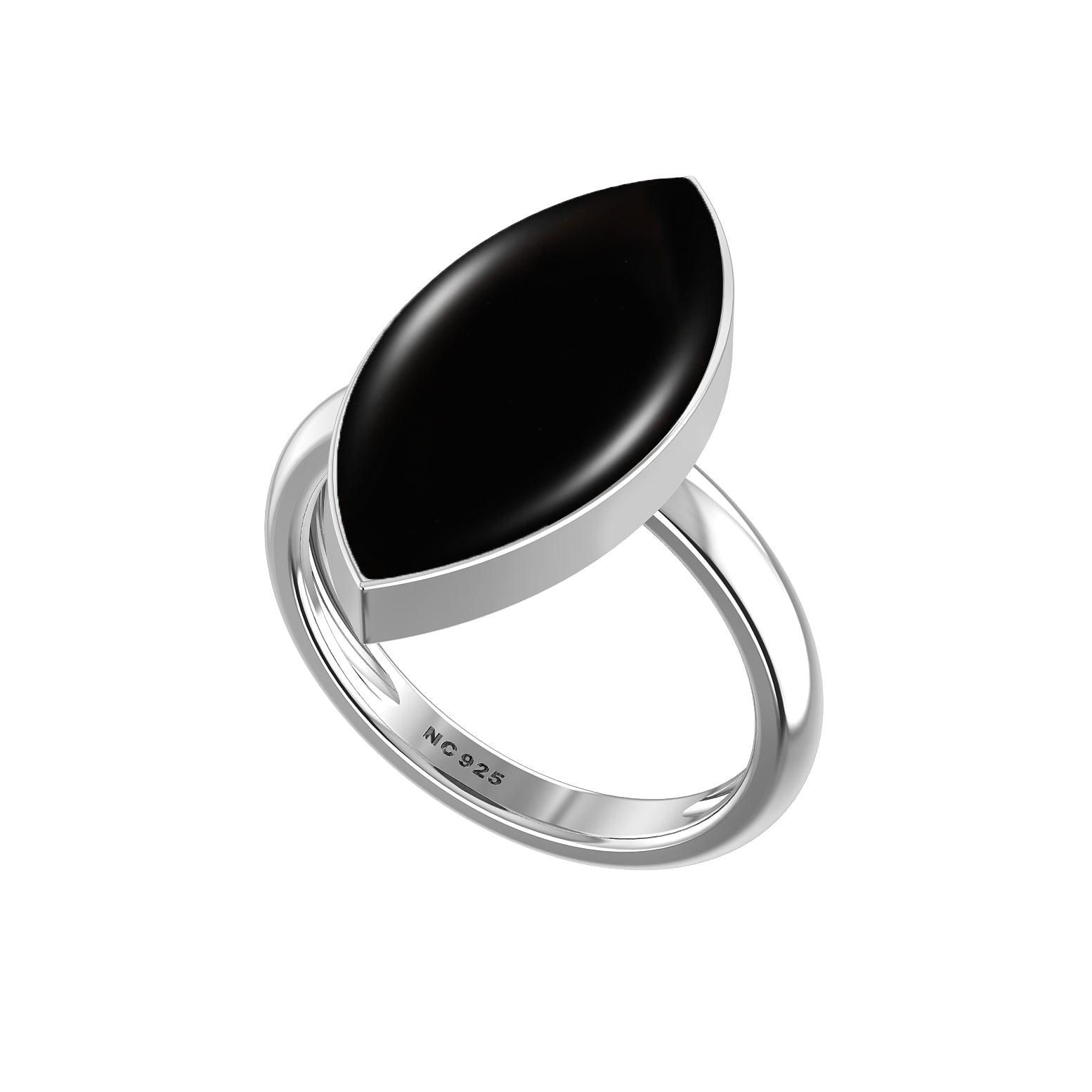 Natural Black Onyx Ring 925 Sterling Silver Bezel Set Handmade Jewelry Pack of 6 - (Box 7) - Natural Creations | Dainty | Hand Crafted | Sterling Silver Jewelry