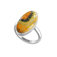 Natural Bumble Bee Ring 925 Sterling Silver Bezel Set Handmade Jewelry Pack of 6 - (Box 7)