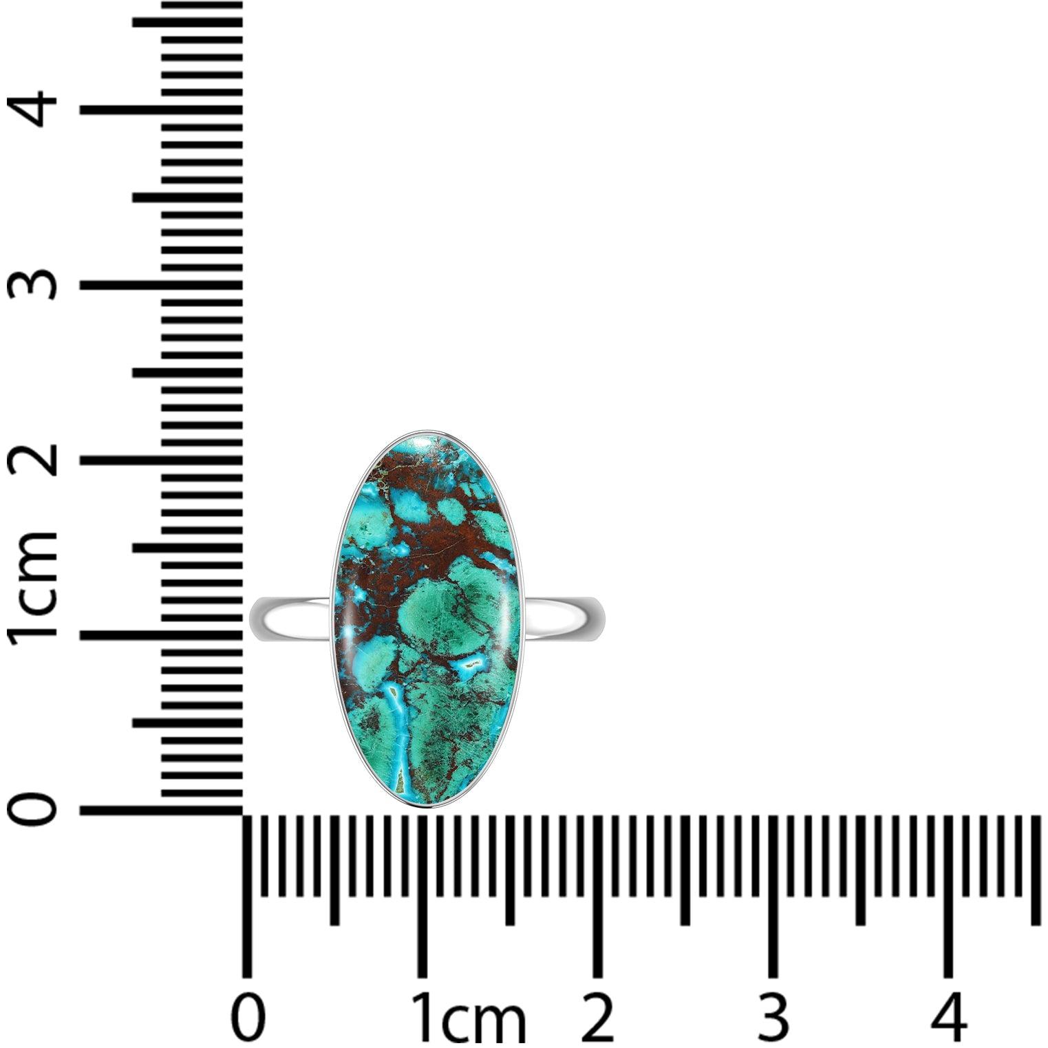 Natural Chrysocolla Rings for Women in Sterling Silver (Pack of 6, Bezel-Set)