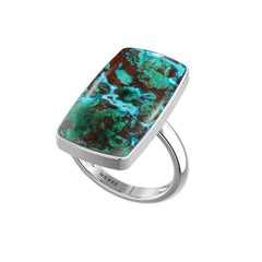 Natural Chrysocolla Ring 925 Sterling Silver Bezel Set Handmade Jewelry Pack of 6 - (Box 7)