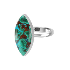 Natural Chrysocolla Ring 925 Sterling Silver Bezel Set Handmade Jewelry Pack of 6 - (Box 7)