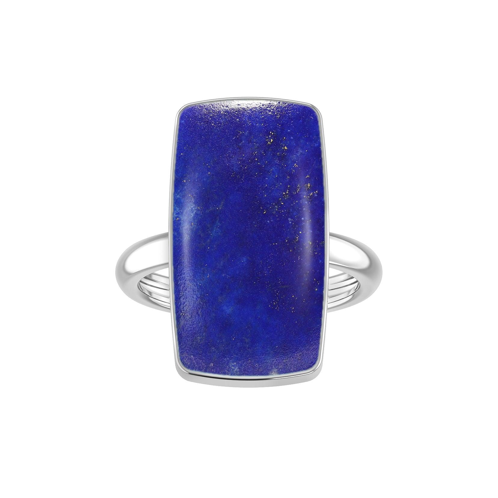 Natural Lapis Lazuli Ring 925 Sterling Silver Bezel Set Handmade Jewelry Pack of 6 - (Box 7)