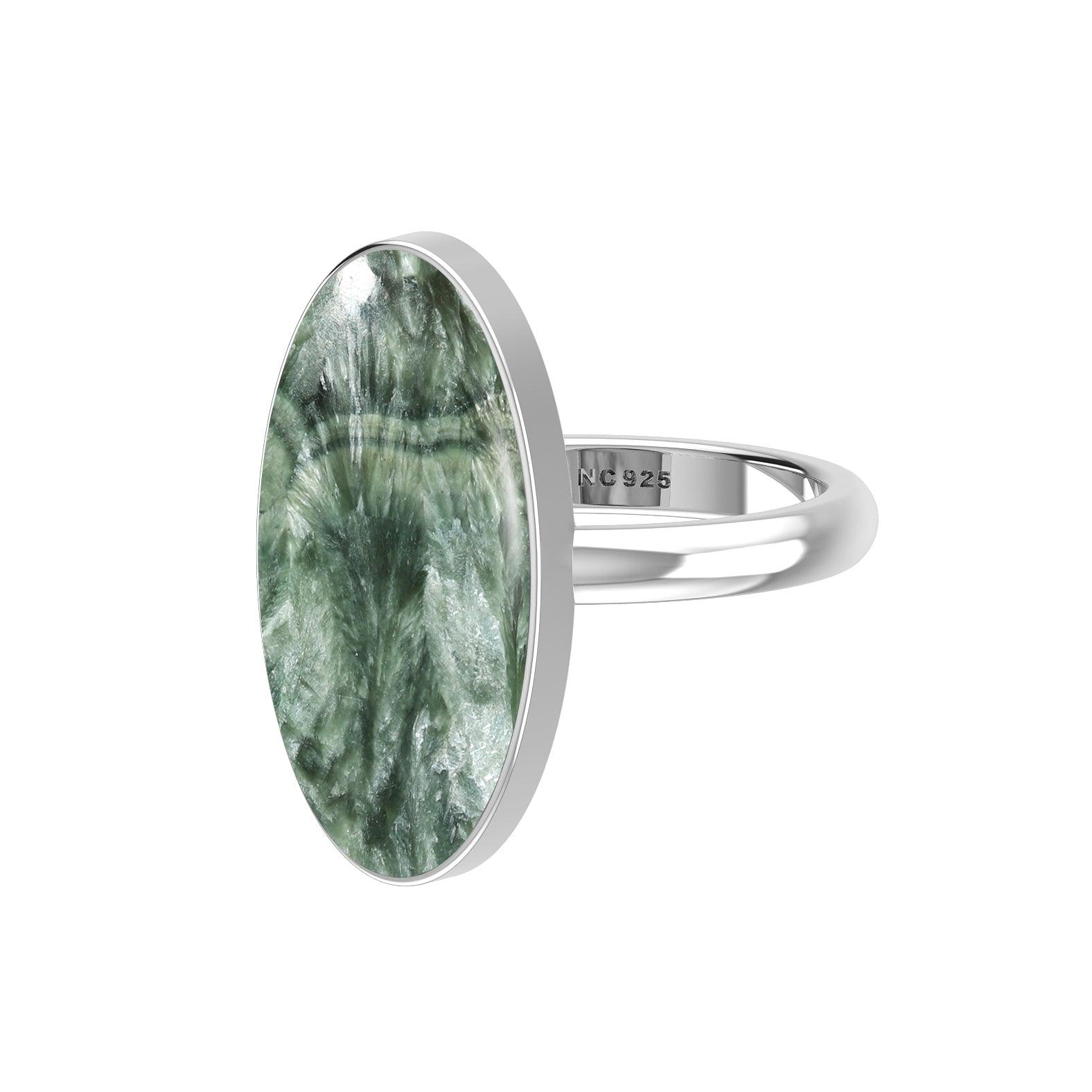 Natural Seraphinite Ring 925 Sterling Silver Bezel Set Handmade Jewelry Pack of 6 - (Box 7)