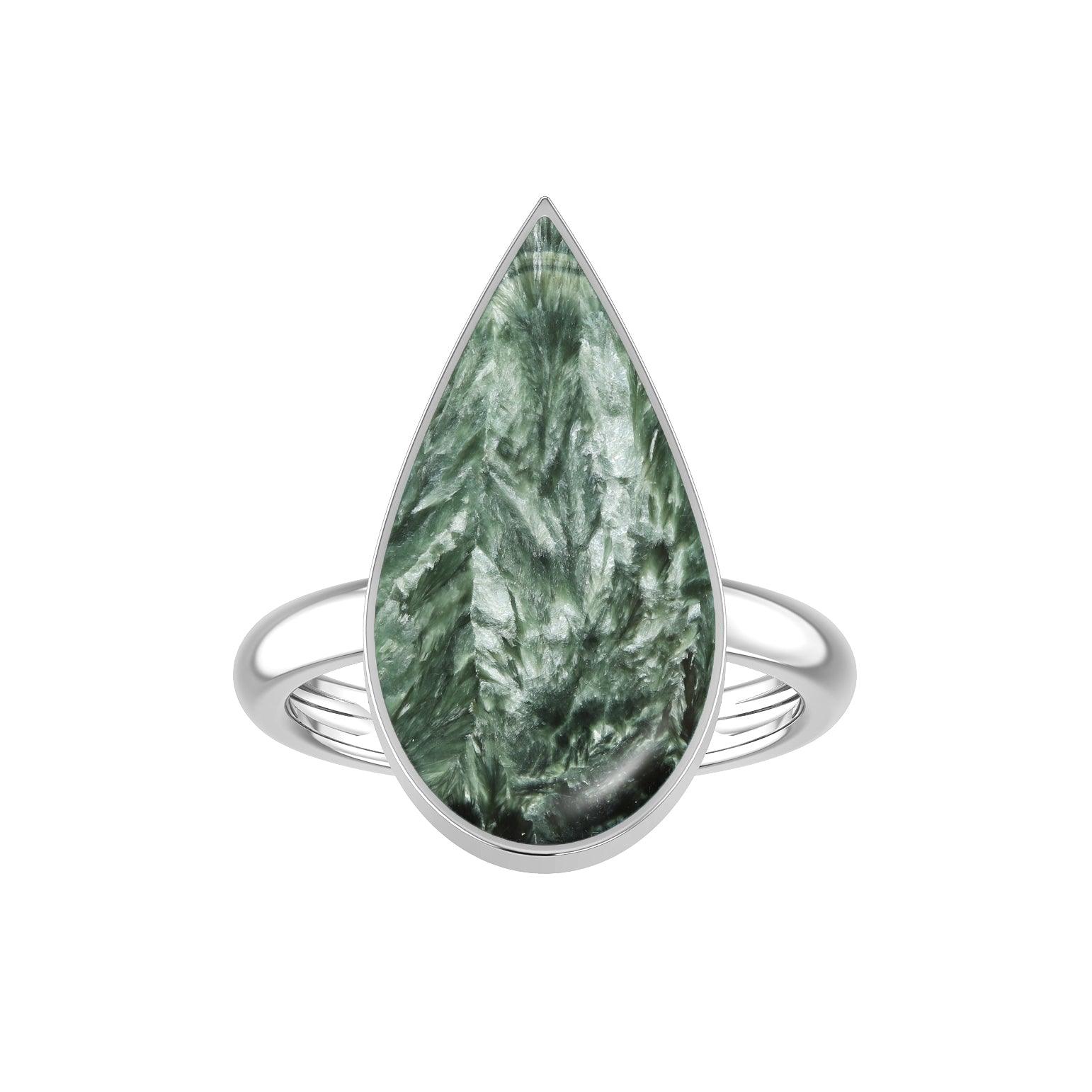 Natural Seraphinite Ring 925 Sterling Silver Bezel Set Handmade Jewelry Pack of 6 - (Box 7)