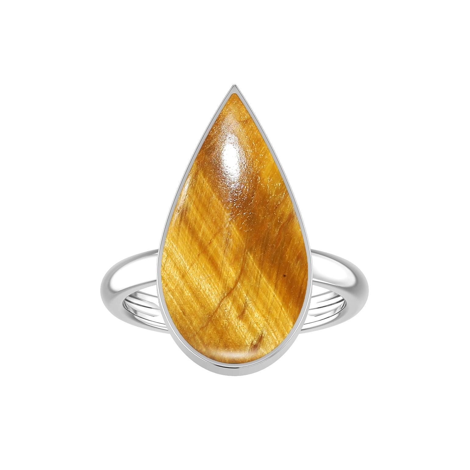 Natural Tiger Eye Ring 925 Sterling Silver Bezel Set Handmade Jewelry Pack of 6 - (Box 7)