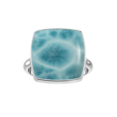 Natural Larimar Ring 925 Sterling Silver Bezel Set Handmade Jewelry Pack of 6 (Box 8)