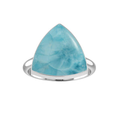 Natural Larimar Ring 925 Sterling Silver Bezel Set Handmade Jewelry Pack of 6 (Box 8)
