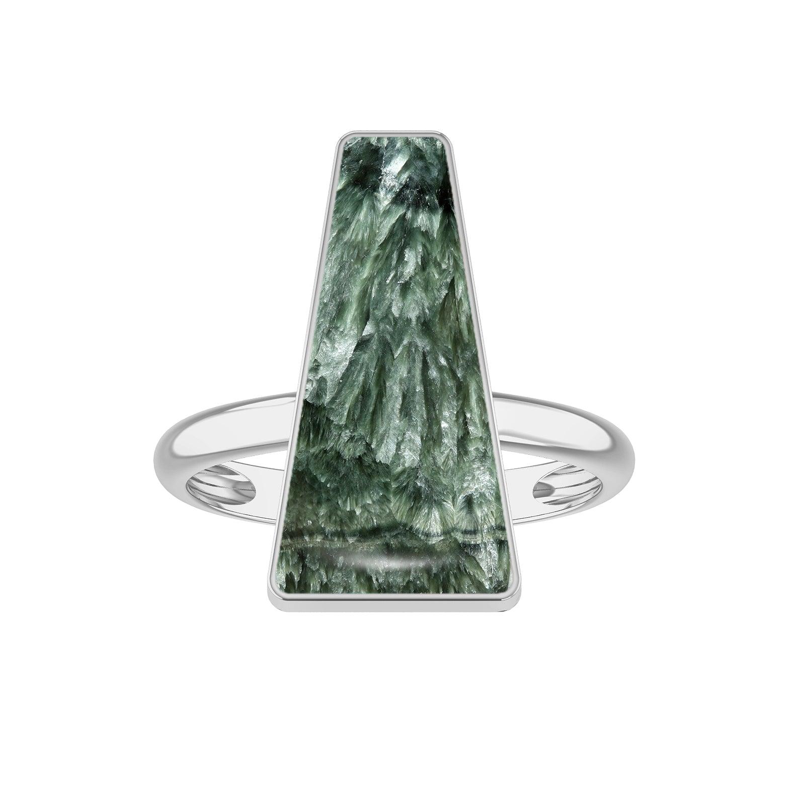 Natural Seraphinite Ring 925 Sterling Silver Bezel Set Handmade jewelry Pack of 6 (Box 8)