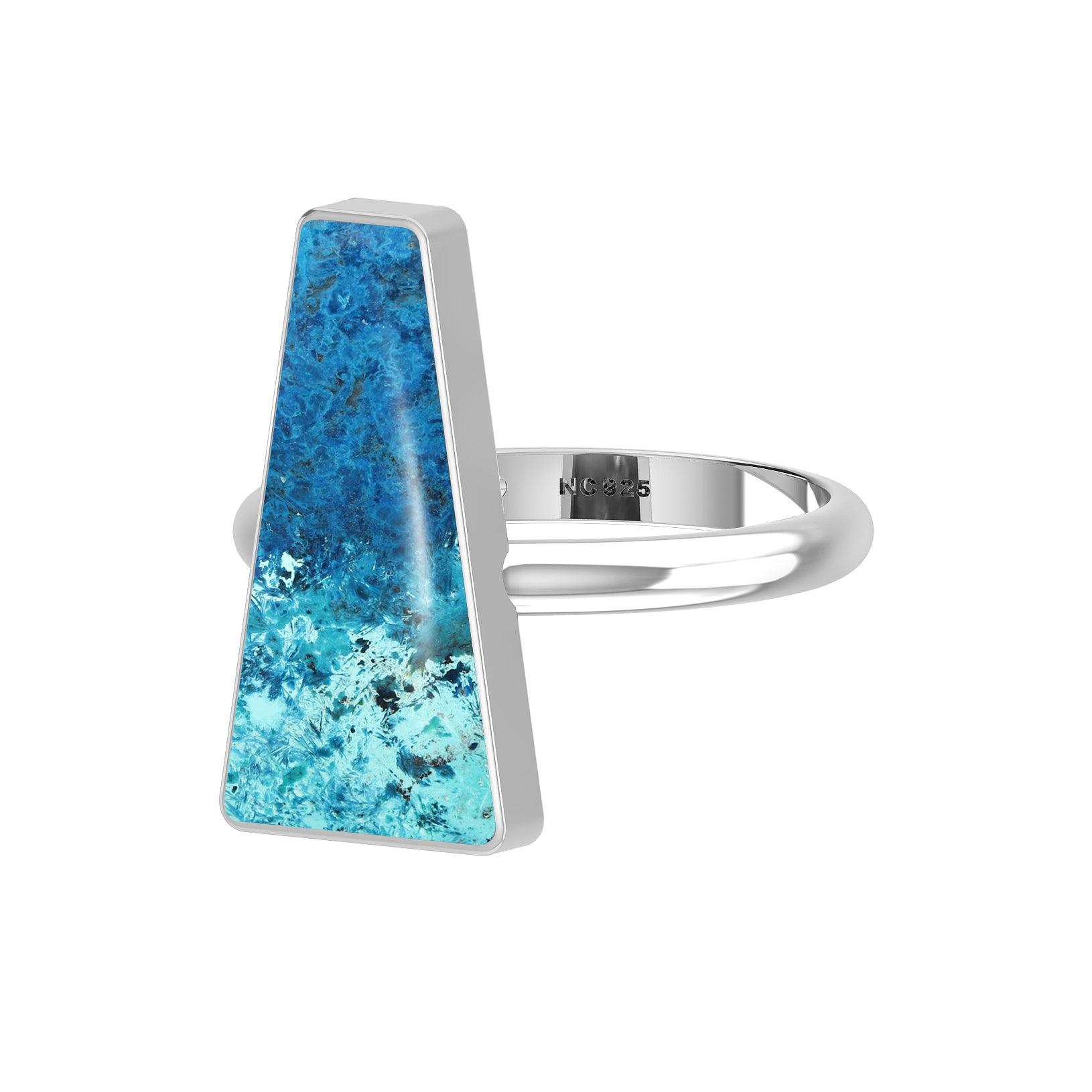 Natural Shattuckite Ring 925 Sterling Silver Bezel Set Jewelry Pack of 6 (Box 8)