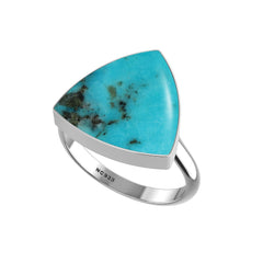 Natural Turquoise Ring 925 Sterling Silver Bezel Set Handmade Jewelry Pack of 6 (Box 8)