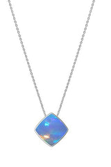 925 Sterling Silver Natural Ethiopian Opal Slider Necklace 18'in Chain Bezel Set Jewelry pack of 3