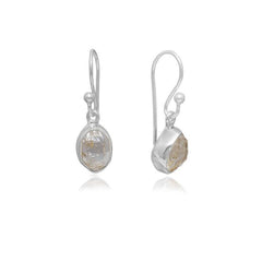 925 sterling Silver Natural Rough Herkimer Dangle Earring Bezel Set Handmade Jewelry Pack Of 1
