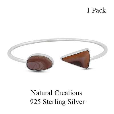 925 Sterling Silver Natural Imperial Jasper Cuff Bangle Silver Bracelet Jewelry Pack Of 1
