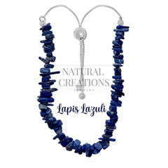 925 Sterling Silver Natural Lapis lazuli Chip Beaded Rough Bolo Bracelet Jewelry Pack of 12